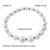 925 Silver Stretch Bracelet Cultured Freshwater Pearls Silver Beads