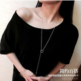 925 Silver Hanging Hoop Long Necklace for Women