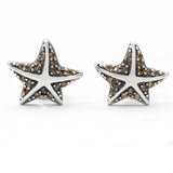 925 Silver Starfish Earrings with CZ, Wedding Jewelry