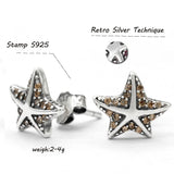 925 Silver Starfish Earrings with CZ, Wedding Jewelry