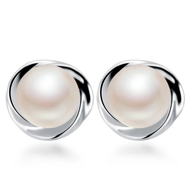 925 Sterling Silver Stud Earring For WomenTop AAAA Freshpearl Earrings