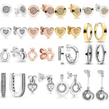 Heart Crown Hoop Logo Earrings Wedding Party Jewelry