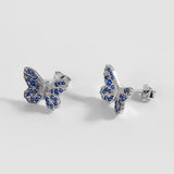 925 Silver Butterfly Zircon Stud Earrings for Women Stylish Jewelry Gift