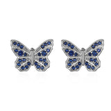 925 Silver Butterfly Zircon Stud Earrings for Women Stylish Jewelry Gift