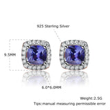 925 Silver Tanzanite Stud Earrings Rose Plating