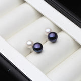 925 Silver Double Pink Pearl Stud Earrings Wedding Jewelry