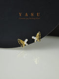 925 Silver Butterfly Stud Earrings European Wedding Jewelry Gift