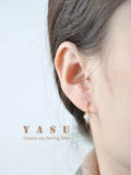 925 Silver Stud Earrings Women Yasu Diamond Hollow Crystal Jewelry