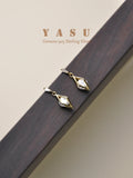 925 Silver Stud Earrings Women Yasu Diamond Hollow Crystal Jewelry