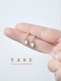 925 Silver Stud Earrings Women Yasu Diamond Hollow Crystal Jewelry