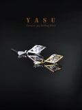 925 Silver Stud Earrings Women Yasu Diamond Hollow Crystal Jewelry