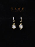 925 Silver Stud Earrings Women Yasu Diamond Hollow Crystal Jewelry