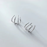 925 Silver Diamond Claw Stud Earrings for Women