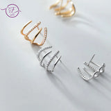 925 Silver Diamond Claw Stud Earrings for Women