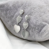 925 Silver Heart Stud Earrings Romantic Love for Women Wedding Jewelry