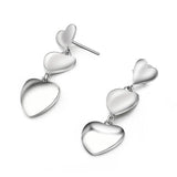 925 Silver Heart Stud Earrings Romantic Love for Women Wedding Jewelry
