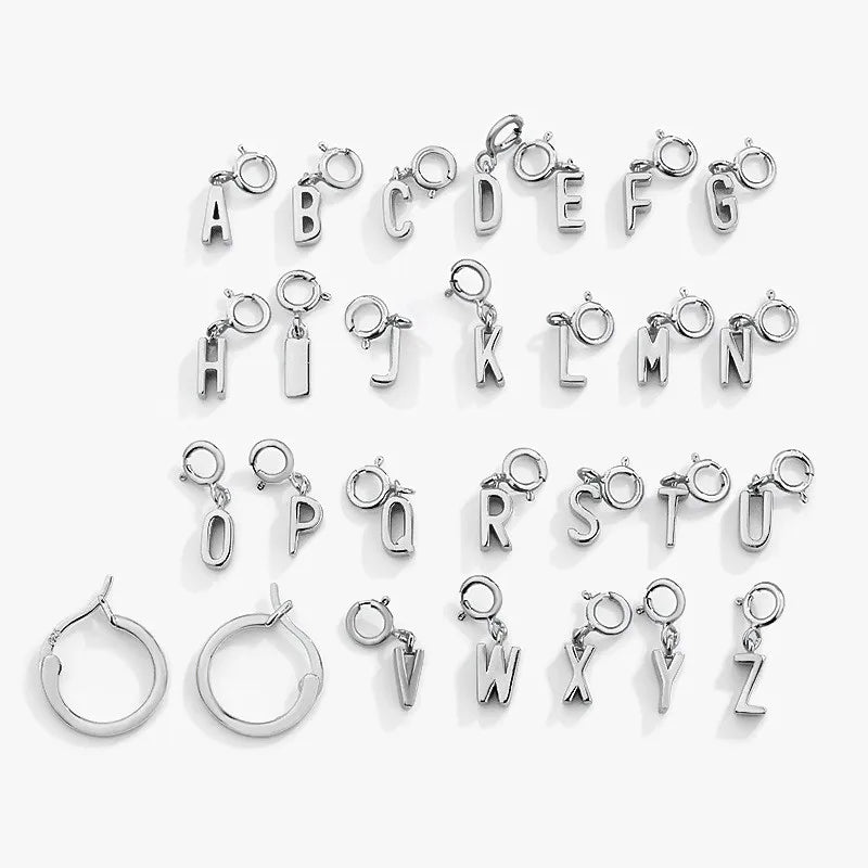 925 Silver Stud Earrings Original 26 Letters Romantic Gift