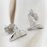 925 Silver Dolphin Tail Mermaid Earrings Wedding Jewelry