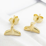925 Silver Dolphin Tail Mermaid Earrings Wedding Jewelry