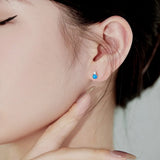 925 Silver Opal Bead Stud Earrings for Women Jewelry
