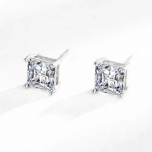 925 Silver Stud Earrings Zircon Men Women Jewelry Couple Gift