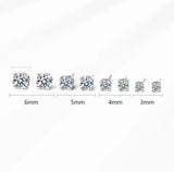 925 Silver Stud Earrings Zircon Men Women Jewelry Couple Gift