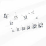 925 Silver Stud Earrings Zircon Men Women Jewelry Couple Gift