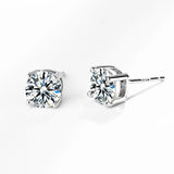 925 Silver Stud Earrings Zircon Men Women Jewelry Couple Gift