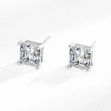925 Silver Stud Earrings Zircon Men Women Jewelry Couple Gift