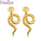 925 Silver Snake Stud Earrings Women