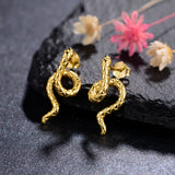 925 Silver Snake Stud Earrings Women