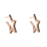 925 Silver Star Shape Cz Stud Earrings Women Wedding Gift