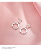 925 Silver Stud Earrings Vintage Butterfly zircon Earrings