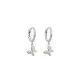 925 Silver Stud Earrings Vintage Butterfly zircon Earrings