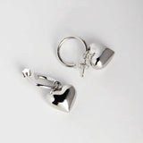 925 Silver Heart Stud Earrings for Women Couple Gift