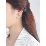 925 Silver Heart Stud Earrings for Women Couple Gift