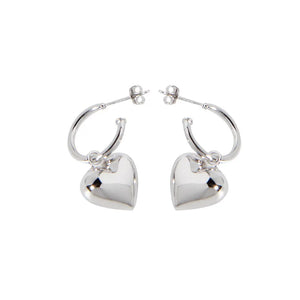925 Silver Heart Stud Earrings for Women Couple Gift