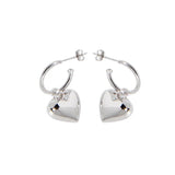 925 Silver Heart Stud Earrings for Women Couple Gift