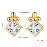 925 Silver Stud Earrings CZ Korea Women's Jewelry Small Earrings