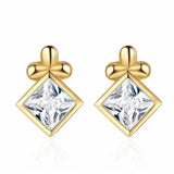 925 Silver Stud Earrings CZ Korea Women's Jewelry Small Earrings