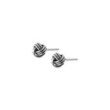 925 Sterling Silver Stud Earrings Retro Knot Ethnic Style Plush Ball Ear Jewelry