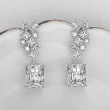 925 Silver Grape Shape Diamond Stud Earrings Wedding Gift