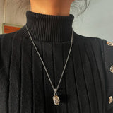 925 Silver Sugar Skull Pendant Gothic Skeleton Pendant