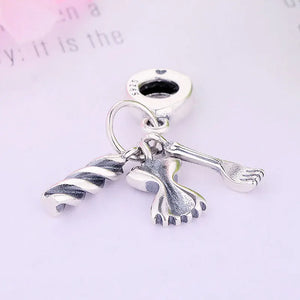 925 Silver Fork Bead Pendant for Pan Charm Bracelet