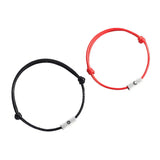 925 Silver Sun Moon Couple Bracelet Romantic Weave Rope Bracelet