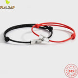 925 Silver Sun Moon Couple Bracelet Romantic Weave Rope Bracelet