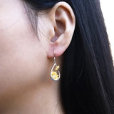 925 Silver Sunflower Bee Drop Earrings for Women Teen Girls