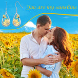 925 Silver Sunflower Bee Drop Earrings for Women Teen Girls
