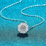 925 Silver Sunflower Necklace with Moissanite Diamond