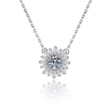 925 Silver Sunflower Necklace with Moissanite Diamond